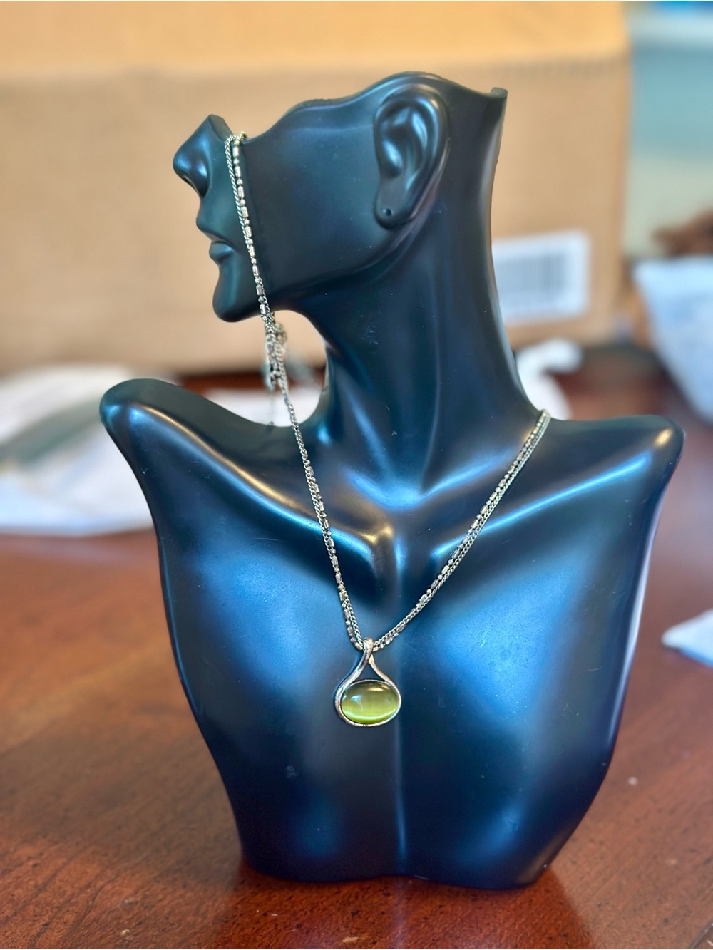 Yellow Glass Teardrop Pendant Necklace - Women Jewelry
